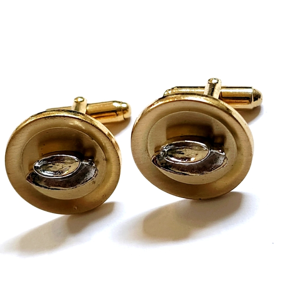Anson Cufflinks Gold Tone Silver Teacup